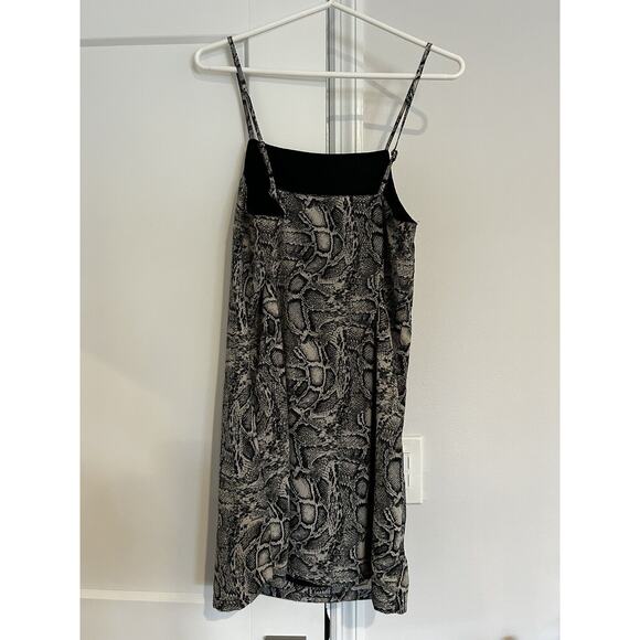 Japna Womens Medium Y2K Snakeskin Mini Party Slip Dress‎ Summer Sleeveless Black - Picture 2 of 4